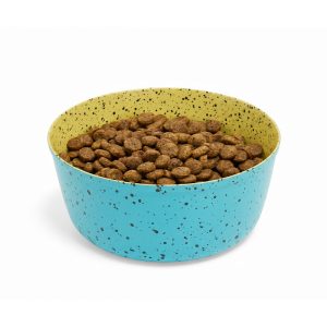 EveryYay Turquoise Terrazo Print Stainless Steel Dog Bowl