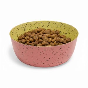 EveryYay Peach Terrazo Print Stainless Steel Dog Bowl