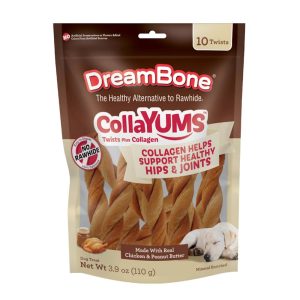 DreamBone CollaYUMS Twists Plus Collagen Chews for Dogs