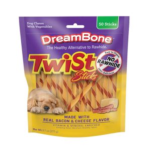 DreamBone Made with Real Bacon and Cheese Twist Sticks Dog Chews