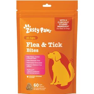 Zesty Paws Flea & Tick Bites, Roasted Chicken for Dogs