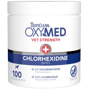 TropiClean OxyMed Chlorhexidine Wipes for Dogs