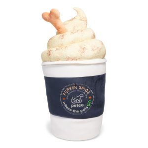 Petco Thanksgiving Jumbo Pumpkin Spice Latte Plush Dog Toy