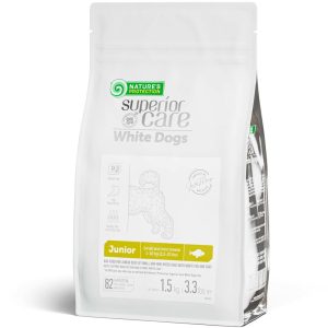 Nature's Protection Superior Care White Dogs Grain Free Junior Small and Mini Breeds White Fish Dry Dog Food