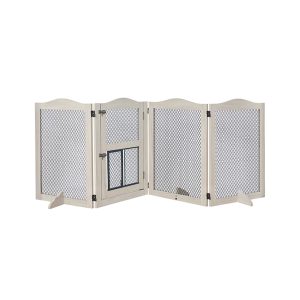 Unipaws 31.7" H Free Standing Pet Gate with Supporting Feet