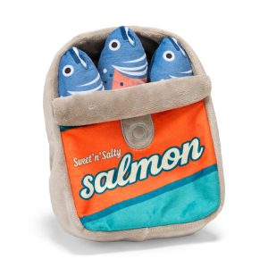 Petco Tinned Salmon Plush Burrow Dog Toy