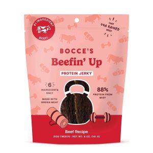 Bocce's Bakery Beefin' Up Jerky Protein Cuts Dog Treats