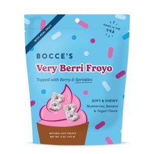 Bocce's Bakery Very Berri Froyo with Berry and Sprinkles, Soft & Chewy Dog Treats