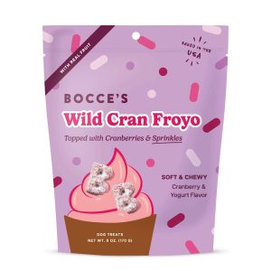 Bocce's Bakery Wild Cran Froyo with Cranberry and Sprinkles, Soft & Chewy Dog Treats