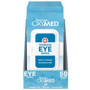 TropiClean OxyMed Tearless Eye Wipe for Dogs
