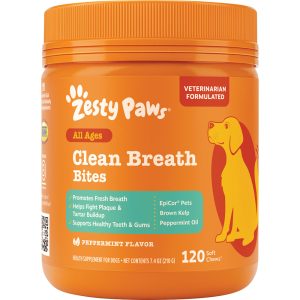Zesty Paws Peppermint Clean Breath Bites for Dogs