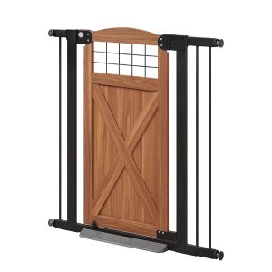 UniPaws 39" H Barn Door Dog Gate with Bottom Kick Plate