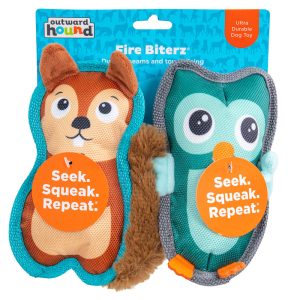 Outward Hound Fire Biterz Owl & Squirrel Interactive Dog Toys