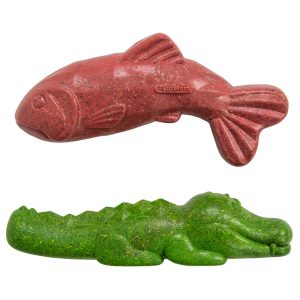 Outward Hound Gator (Chicken) & Fish (Salmon) Pupstages Dogwood Calming Chew Dog Toys