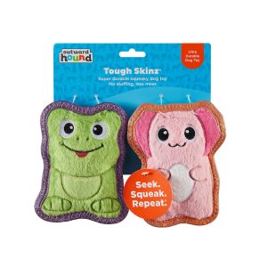 Outward Hound Frog & Axolotl Tough Skinz Durable Squeaky Dog Toys