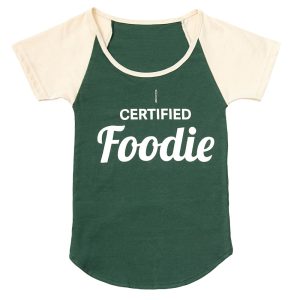 Pet Posse Cotton Green Raglan Certified Foodie Tee for Dogs