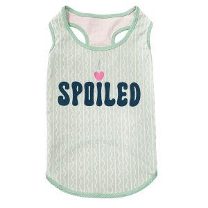 Pet Posse Cotton Striped Green Spoiled Tank for Dogs