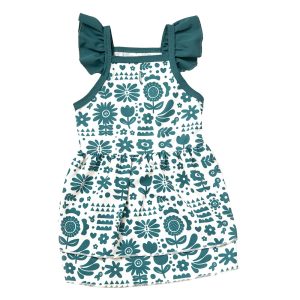 Pet Posse Ruffle Green Floral Dress for Dogs