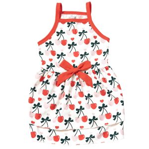 Pet Posse Ruffle Red Cherry Dress with Bow for Dogs