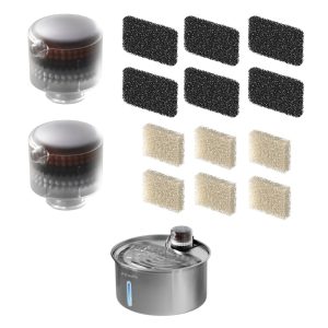 PawsPik Replacement Filters PureFlow MAX Stainless Steel Curve Dog & Cat Water Fountain