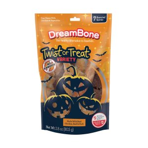 DreamBone Rawhide-Free Chews, Chicken, Beef or Pork Spirals Variety Pack Chews for Dogs