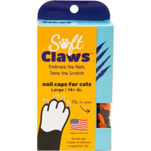 Soft Claws Seasonal Halloween Orange & Black Cat Nail Caps
