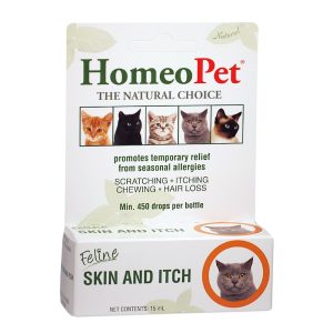 HomeoPet Feline Skin and Itch, Safe and Natural Cat Supplement for Itchy Skin, Skin and Itch Relief for Cats