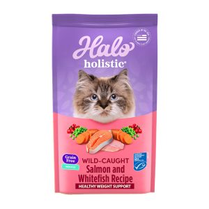 Halo Holistic Complete Digestive Health Indoor Grain Free Wild-caught Salmon & Whitefish Recipe Adult Dry Cat Food