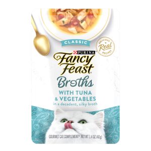 Fancy Feast Lickable Classic Complement Tuna and Vegetable Broth Wet Cat Food Topper