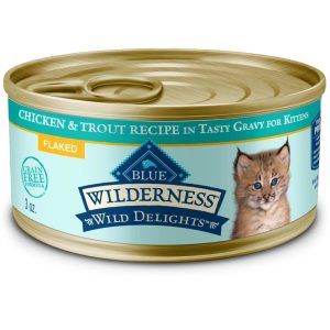 Blue Buffalo Wilderness Wild Delights Flaked Chicken & Trout in Tasty Gravy Natural Wet Food for Kittens