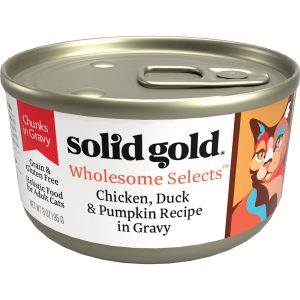 Solid Gold Wholesome Selects Chicken, Duck & Pumpkin in Gravy Holistic Grain Free Canned Adult Cat Food