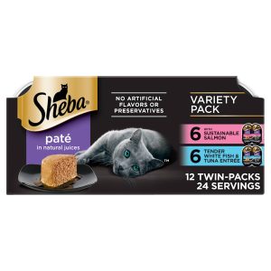 Sheba Perfect Portions Multipack Delicate Salmon and Tender Whitefish & Tuna Entrees Wet Cat Food