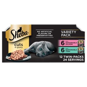 Sheba Perfect Portions Salmon & Tuna Flavor Wet Cat Food Cuts in Gravy Variety Pack