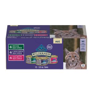 Blue Buffalo Wilderness Natural Adult Chicken, Salmon, Duck Pate Variety Pack Wet Cat Food
