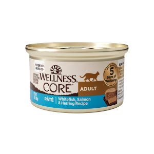 Wellness CORE Natural Grain Free Whitefish Salmon & Herring Pate Wet Canned Cat Food