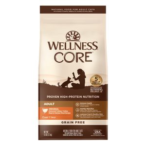 Wellness CORE Natural Grain Free Original Turkey, Turkey Meal, and Chicken Meal Dry Cat Food