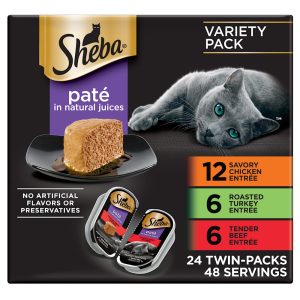 Sheba Perfect Portions Chicken, Turkey & Beef Flavor Wet Cat Food Pate Variety Pack