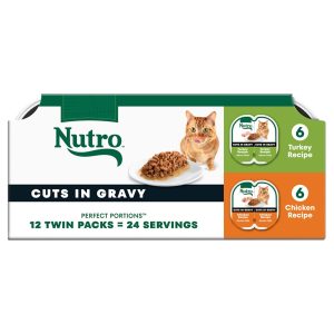 Nutro Perfect Portions Cuts in Gravy Multipack Turkey Recipe and Chicken Recipe Wet Cat Food