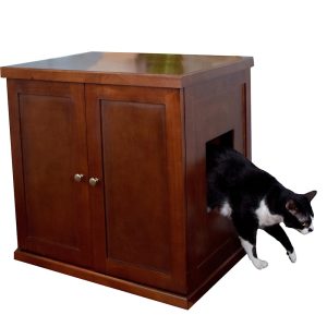 The Refined Feline Litter Box In Mahogany