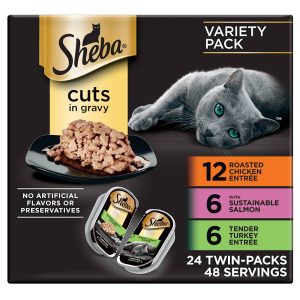 Sheba Perfect Portions Chicken, Salmon & Turkey Flavor Wet Cat Food Cuts in Gravy Variety Pack