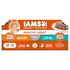 IAMS Perfect Portions Healthy Adult Grain Free Chicken and Tuna Recipe Wet Cat Food Pate Variety Pack