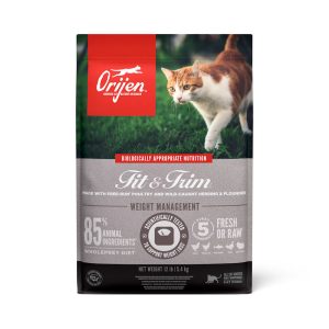 ORIJEN Grain Free Fit & Trim Support Healthy Weight Fresh & Raw Animal Ingredients Dry Cat Food