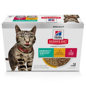 Hill's Science Diet Adult Perfect Weight Vegetable, Chicken & Liver Canned Wet Cat Food Variety Pack