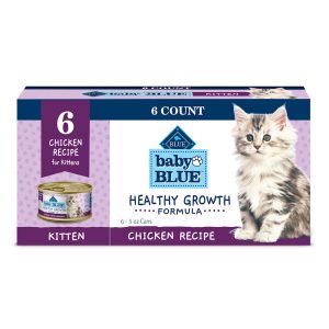 Blue Buffalo Baby Blue Healthy Growth Formula with DHA, Chicken Recipe Natural Kitten Wet Food Multi-Pack