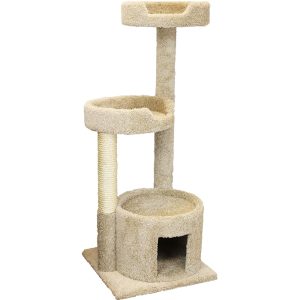 New Cat Condos 3 Level House Tan Cat Tree