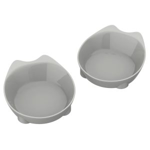 PETMAKER Gray Nonslip Rubber Bottom Cat Bowls