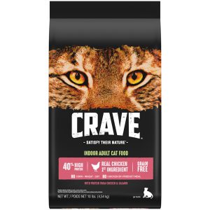 Crave Grain Free Protein Chicken & Salmon Indoor Adult Dry Cat Food