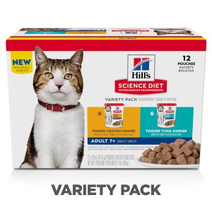 Hill's Science Diet Chicken, Tuna and Ocean Fish Senior 7+ Wet Cat Food Variety Pack