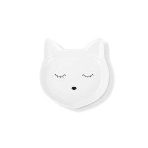 PetShop by Fringe Studio Cat Face Ceramic Cat Saucer