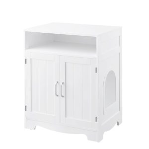UniPaws Enclosure White Designed Litter Box for Cats
